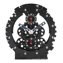 Germany Black Round Table Gear Clock